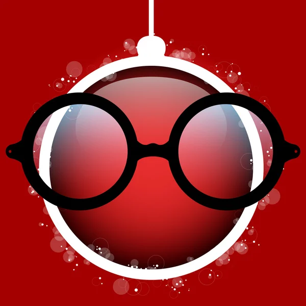 Buon Natale palla con occhiali Vettoriale Stock