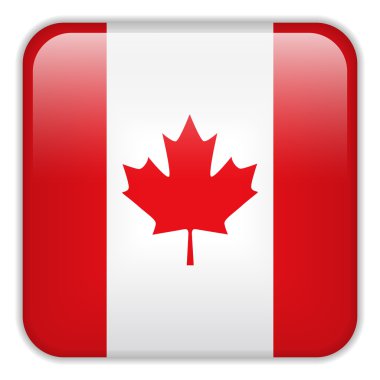 Kanada bayrağı Smartphone kare düğme