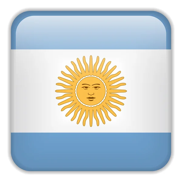 Botão quadrado do Smartphone da bandeira de Argentina — Vetor de Stock