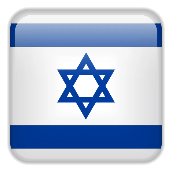 Israel Flag Smartphone Square Button — Stock Vector