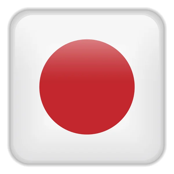 Japanische Flagge Smartphone quadratische Taste — Stockvektor