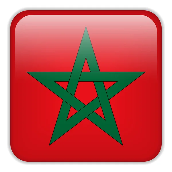 Bouton carré pour smartphone Maroc Flag — Image vectorielle