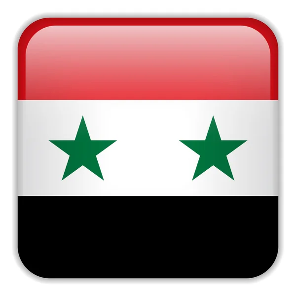 Syrien flagga Smartphone Square knappen — Stock vektor