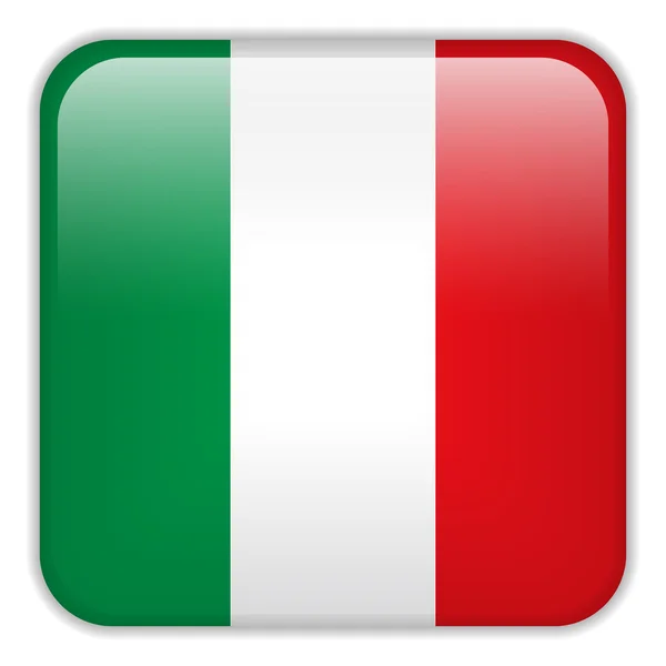 Italie Drapeau Smartphone Bouton carré Illustration De Stock