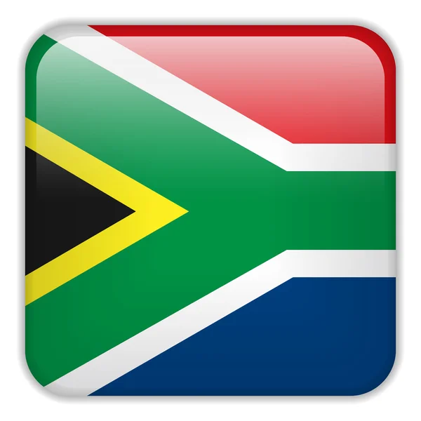 South Africa Flag Smartphone Square Button — Stock Vector