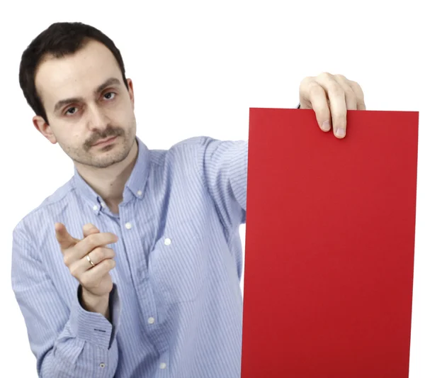 Man met een papier — Stockfoto