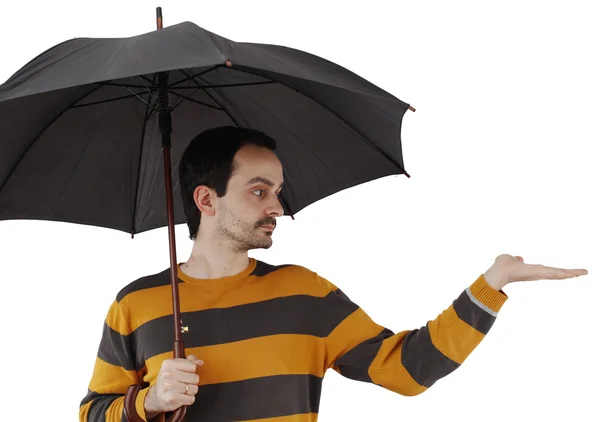 Man with umbrella — Stock Photo, Image