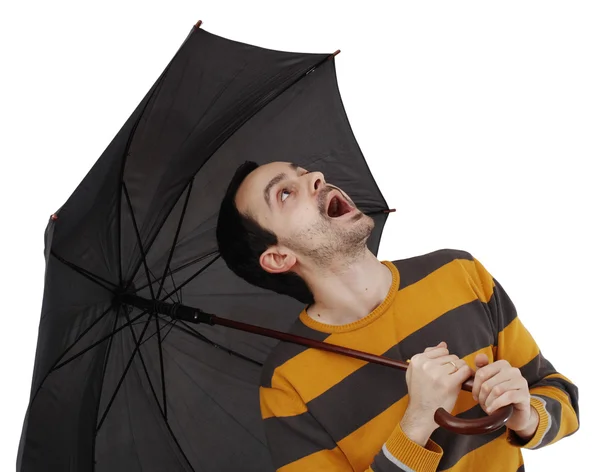 Man with umbrella — Stock Photo, Image