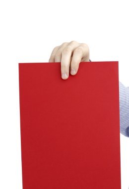 bir kağıt holdong el.