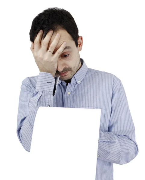 Man holding a paper — Stock Photo, Image