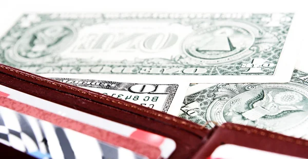 Brown leather wallet — Stock Photo, Image