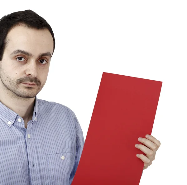 Hombre sosteniendo un papel — Foto de Stock