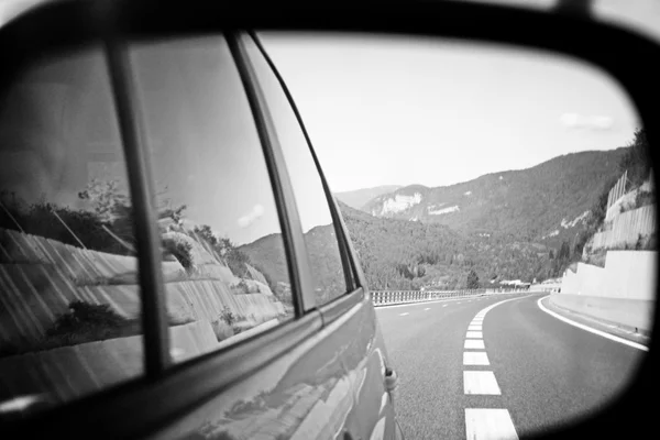 Car mirror reflection — Stock Photo, Image