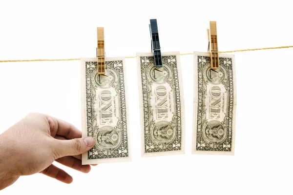 Dollars on the wire — Stock Photo, Image