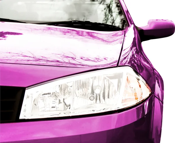 Carro esporte rosa - Frente, metade — Fotografia de Stock