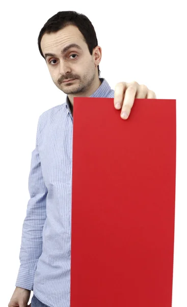 Человек, держащий бумагу — стоковое фото