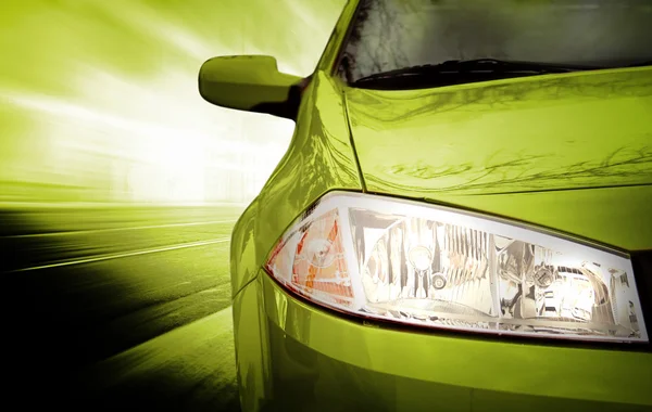 Green Sport Car - Front side — Stock Photo, Image