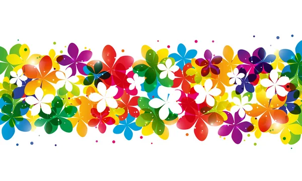 Frontera floral colorida — Vector de stock