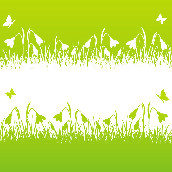 Фон с силуэтами подснежников
