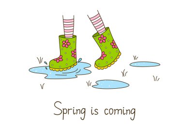 Kartı ile renk lastik çizmeler