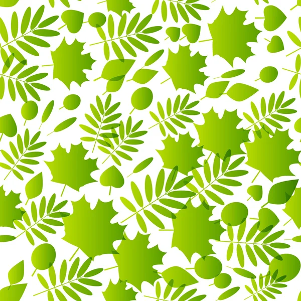 Pattern with green leaves — Stock Vector