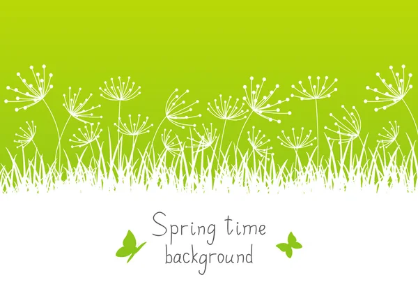 Fondo de primavera con hierba — Vector de stock