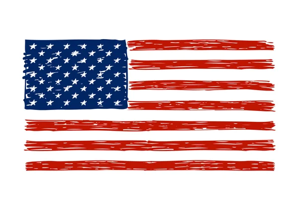 Doodle desenho bandeira americana —  Vetores de Stock