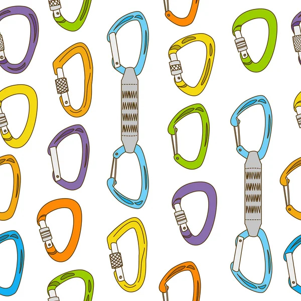 Carabiners 등반 패턴 — 스톡 벡터