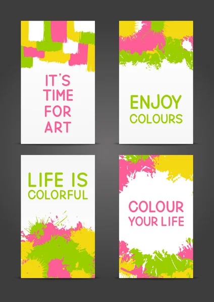 Bannières colorées avec guillemets — Image vectorielle