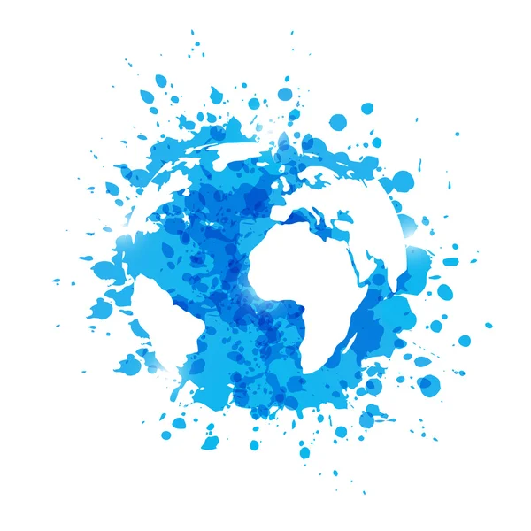 Kék festék vízcseppek — Stock Vector