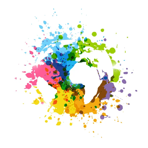 Rainbow paint splashes — Stock Vector