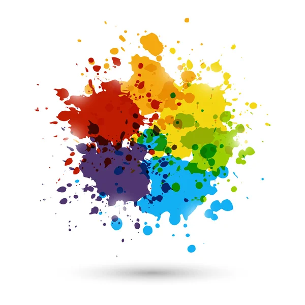 Pintura de arco-íris salpicos — Vetor de Stock