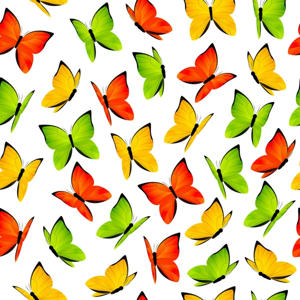 色蝶とシームレスなパターン — ストックベクタ