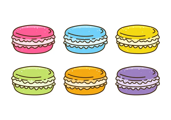 Conjunto de macarrones dulces de color — Archivo Imágenes Vectoriales