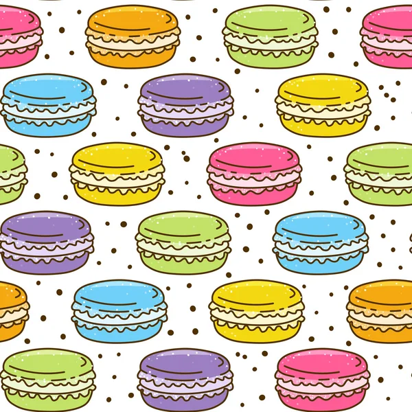 Patroon met zoete macarons — Stockvector