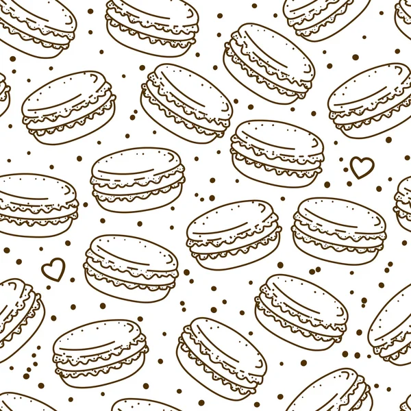 Muster mit süßen Macarons — Stockvektor