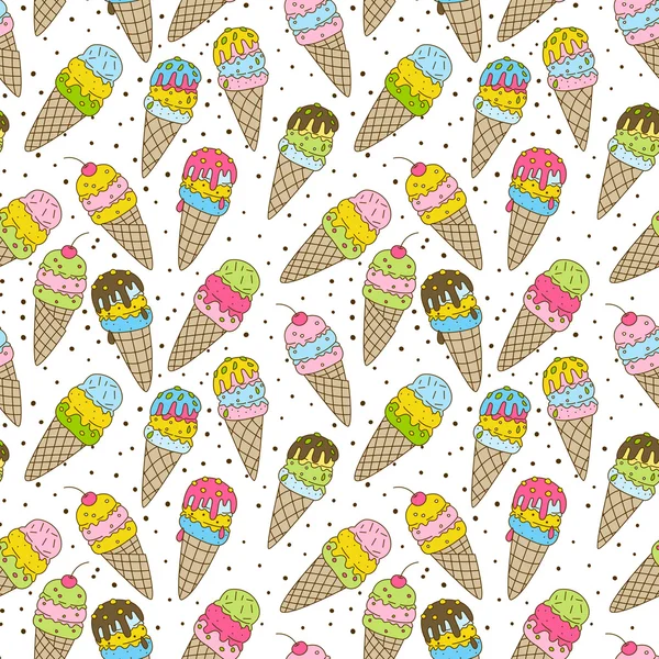 Patrón de helados dulces — Vector de stock