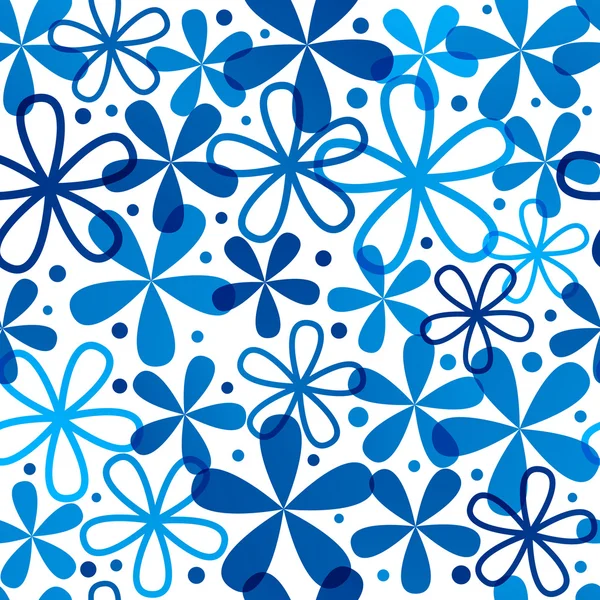 Pattern with blue flowers — Stock Vector