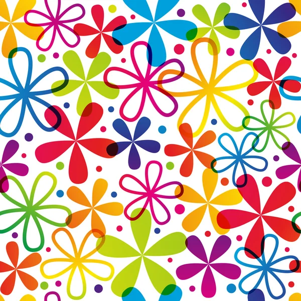 五颜六色的鲜花与模式 — 图库矢量图片
