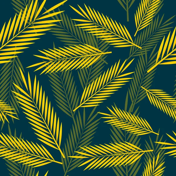 Nahtloses Muster mit Palmblättern — Stockvektor