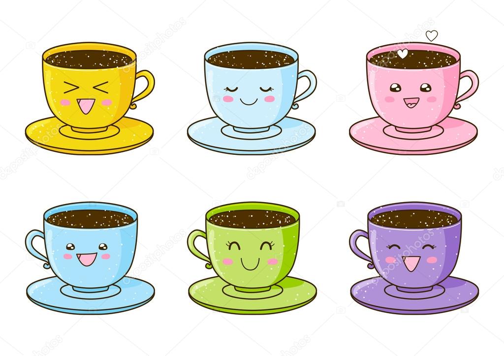 Set of cute coffee cups — Stock Vector © Huhli13 #117288356