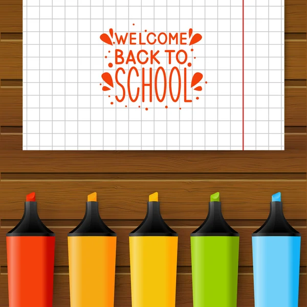 School greeting card — Stock Vector