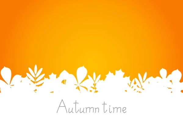 Tiempo de otoño fondo con hojas — Vector de stock