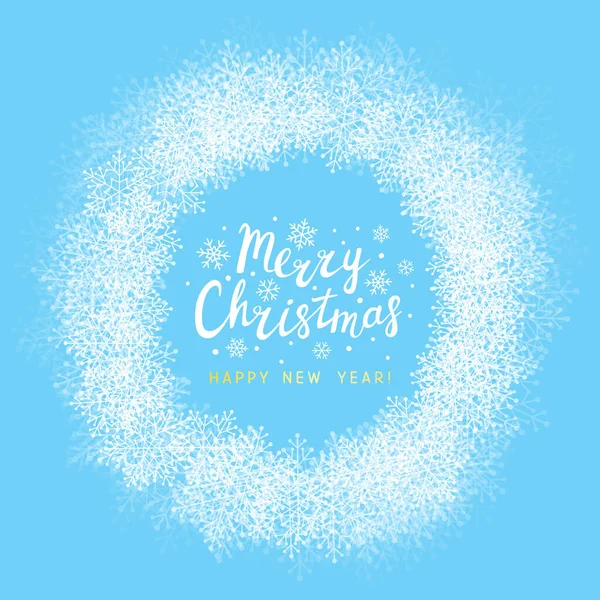 Snowflakes Frame Blue Background Your Christmas Winter Design — Stock Vector