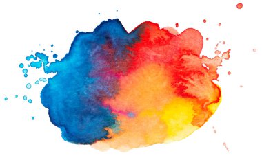 Vektör mavi ve sarı boya sıçrama deseni izole edilmiş.