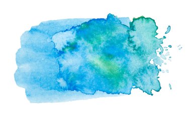 Vektör mavi boya sıçrama dokusu beyaz üzerine izole - suluboya 