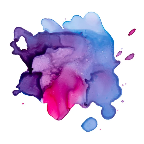Векторная Сине Фиолетовая Текстура Розовых Чернил Изолированная Белом — стоковый вектор