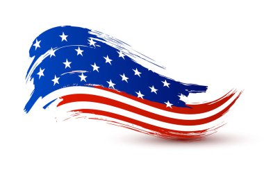 Sketch of American flag for Independence day and President day greeting card and banner design