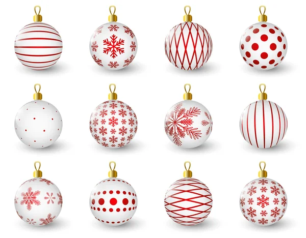 Set of glossy Christmas balls — Stock Vector