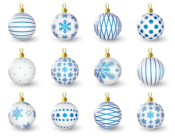 Set de bolas de Navidad brillantes — Vector de stock